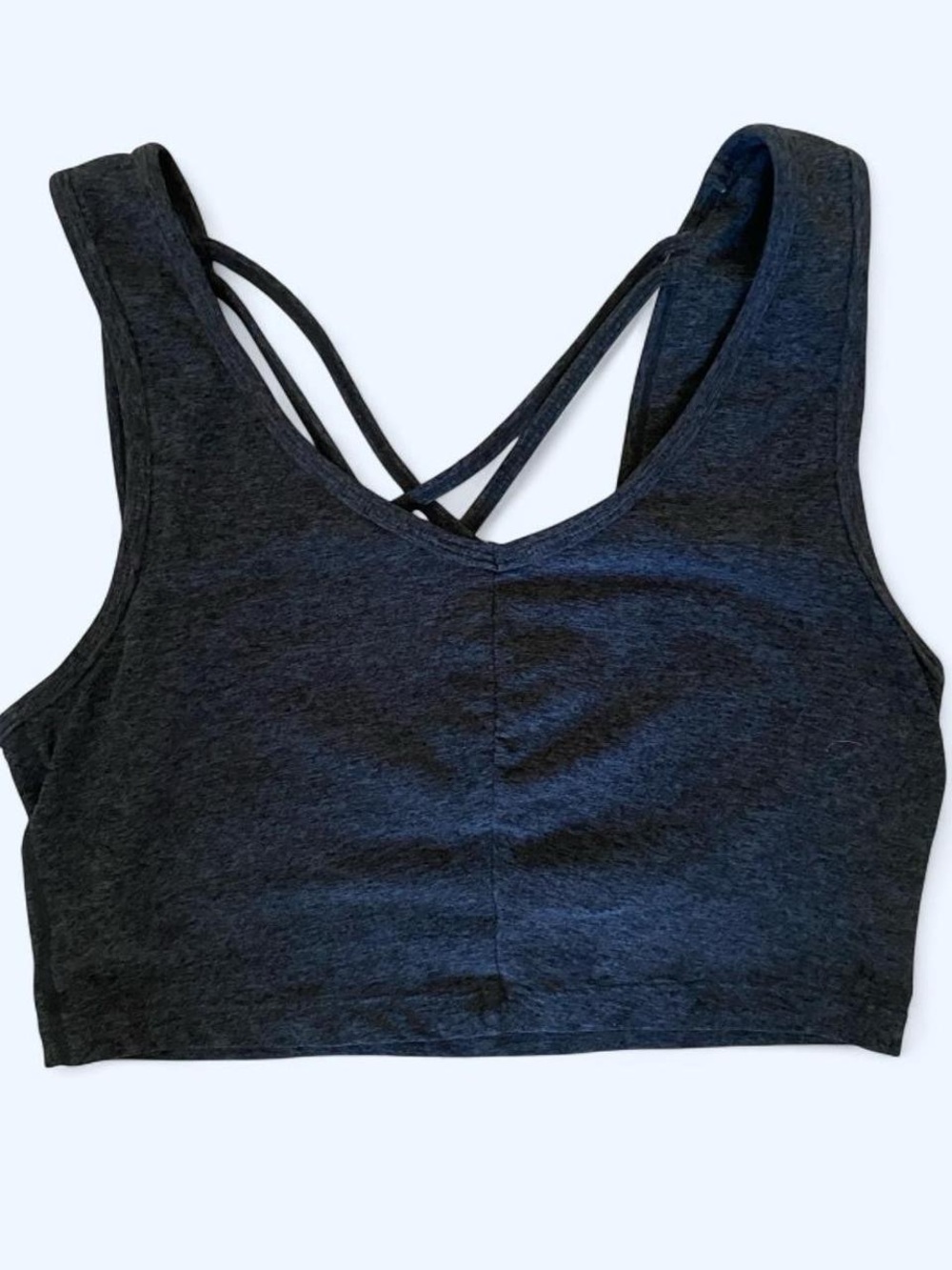 Women's Charcoal Gray Strappy Sports Cropped Tank
